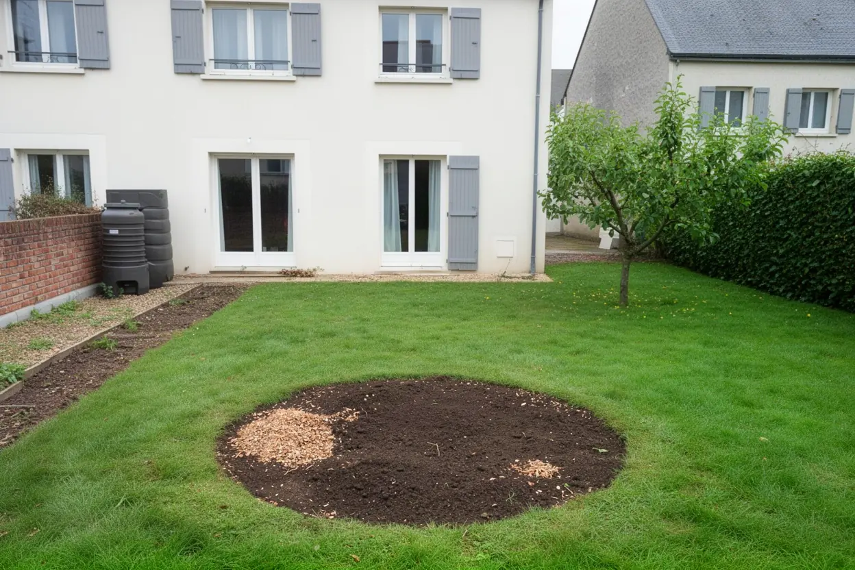 Terrain nivelé après dessouchage réalisé au Mans